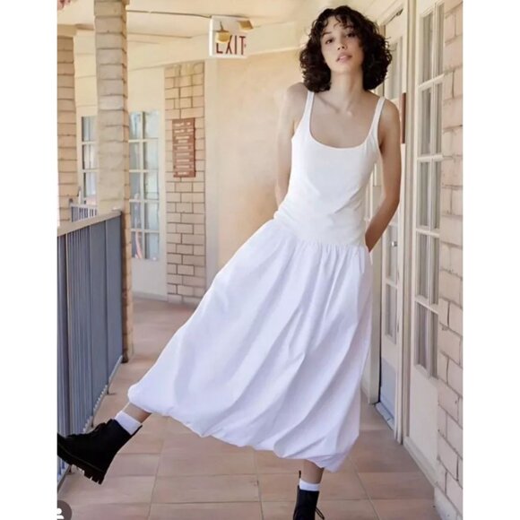Zara Womens Sleeveless Round Neck Balloon Tank Midi Dress White Size M - Picture 2 of 10